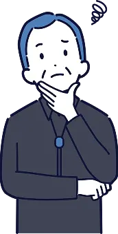 悩む高齢男性イラスト